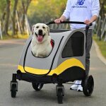 Poussette pour chien pliable 55kg poussette pour chien tout terrain chariot pour grand chien handicap ...