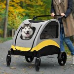 Poussette pour chien pliable poussette pour chien tout terrain chariot pour grand chien handicap en ...