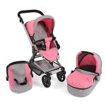 Poussette combine bayer chic fides 3 en 1 - rose melange - pour poupes jusqu 50 cm