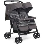 Poussette double - joie - aire twin - 4 roues - gris - compatible nacelle - habillage pluie