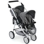 Poussette double jumeaux pour poupees poupons - 71x47x79cm - poignee 55 a 84 cm Poussette double jumeaux pour poupees poupons - 71x47x79cm - poignee 55 a 84 cm