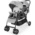 Poussette double pliable - jumeaux - 0 - 3 ans - 15 kg - gris
