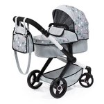 Poussette pour poupe - bayer design - combi xeo - gris - avec sac - 46 cm max