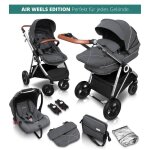 Poussette trio halime air gris châssis silver Poussette trio halime air gris châssis silver