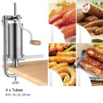 Poussoir � saucisse - inox - 3l - 4 tubes (� 15 / 19 / 22 / 25 mm) - durable - facile � entretenir
