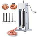 Poussoir � saucisses manuel - vevor - 5 l - machine � saucisses verticale en acier inoxydable - 5 tubes ...