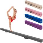 Poutre de gymnastique pliable 210cm pour enfants costway - poign�es de transport - 4 patins antid�rapants ...