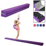 Poutre de gymnastique pliable poutre dquilibre antidrapante 21 m en faux sude daim 210x10x65cm violet ...
