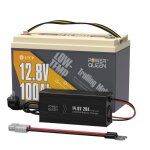 Power queen batterie au lithium lifepo4  basse temprature 12v 100ah & 146v 20a c hargeur de batterie ...