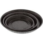 Moules  tarte - pradel excellence - lot de 3 - acier carbone - faon pierre - diamtres 20 24 31 cm