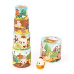 Ma premire pyramide - animaux de la ferme - jouet dveil - 5 cubes  empiler + 1 poule en bois - ds ...
