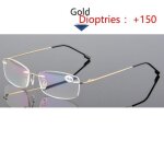 Prescription + 150 2021 ultralight tr90 memory titanium rimless lunettes de lecture lunettes lh1119ikgls09rf ...