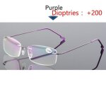 Prescription + 200 2021 ultralight tr90 memory titanium rimless lunettes de lecture lunettes lh1119ikgls09rf ...
