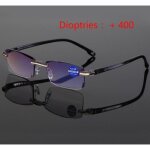 Prescription + 400 anti - lumire bleue bloquant les lunettes de lecture sans lh1119acglshj05t v7