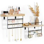 Pr�sentoir bijoux mural - sightmark - lot de 2 - 156 trous - 20 crochets - 2 b�tons support - installation ...