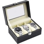 Prsentoir coffret bote  montre 3 montres coffret de rangement bote de montre noir.