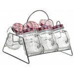 Pr�sentoir � �pices 7 pi�ces - support + 6 x pot - bocal en verre