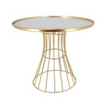 Pr�sentoir g�teaux miroir dor� 25 cm