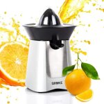 Duronic je6 sr presse - agrume �lectrique compact en inox de 100w - bec verseur - 2 c�nes interchangeables ...