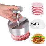 Presse � burger - marque - mod�le - acier inoxydable - antiadh�sif - 200 papiers cuisson