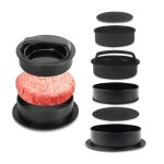 Presse � hamburger - professionnel - 3 en 1 - antiadh�sive - poign�e en abs - noir