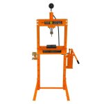 Presse hydraulique - autoportante - 20 tonnes - 9 niveaux - manomtre et pompe  main - 8 mandrins inclus ...