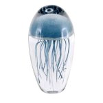 Presse papier sulfure m�duse bleue en verre 12 cm