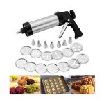 Presse  ptisserie - inox - kit de dcoration - 13 pochoirs - 8 douilles - facile  nettoyer