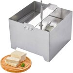 Presse � tofu inox 12�12�9 cm avec plaque et gaze pour cuisine restaurant ou fabrication maison .