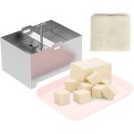Presse � tofu / paneer inox 304 r�glable 16�12�9 cm plateau �gouttage trous drainage .