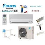 Pret a poser climatisation daikin 2000w r32 reversible ftxf20b + kit de pose 7 metres + support mural ...