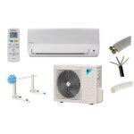 Pret a poser climatisation daikin 2500w reversible ftxb rxb25c + kit de pose 12 metres + support mural ...