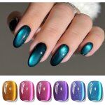 Pretty cat magnetic eye gel brown pink blue green uv nail polish glitter gel manicure and nail art diy ...