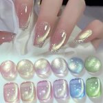 Pretty magnetic semi - permanent nail polish 6 colour cat magnetic eye jelly auroas spring summer gel ...