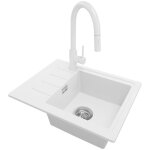 Primagran evier cuisine en granit blanc 55x44cm kit de vidage accessoires �vier � encastrer au meuble ...