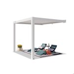 Primeyard pergola adoss�e 3x3 m poteaux en aluminium blancs avec lames orientables en aluminium