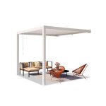 Primeyard pergola adoss�e 3x3 m poteaux en aluminium blancs avec lames orientables en acier