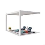 Primeyard pergola adoss�e 3x4 m poteaux en aluminium blancs avec lames orientables en aluminium