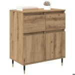 Printemps 2026 soldescommode salon - armoire � tiroirs - marron buffet de rangement ch�ne artisanal 60x35x70 ...