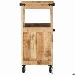 Soldes printemps chariot de cuisine - burke - desserte cuisine - marron 55x40x80 cm bois de mangue massif ...