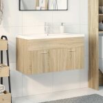 Promo printempsmeuble - lavabo de salle de bain cabinet sous �vierjills meuble wc et bassin int�gr� ch�ne ...