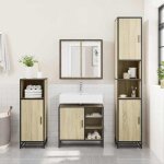 Promo printempsmeubleavec lavabo cabinet sous �vierjills meuble wc ch�ne sonoma 65x33x60 cm bois ding�nierie ...