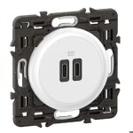 Prise 2 usb c�liane 20w power delivery type - c + c enjoliveur + support - legrand