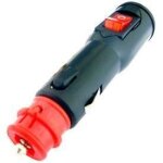 Prise allume - cigare - universel - 12 / 24v - 8a - interrupteur lumineux - double embout