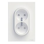 Prise de courant - schneider electric - odace - double 2p + t - 230 v - blanc Prise de courant - schneider electric - odace - double 2p + t - 230 v - blanc