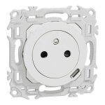 Prise de courant - 2p t chargeur usb - c - affleurante - odace - s920042 - schneider - blanc craie