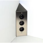 Prise cuisine brighton - bloc 3 prises inox bross