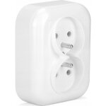 Prise double 2p + t montis extensa mt082z blanche - prise en saillie avec terre