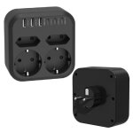 Prise electrique - 4 prises 3 usb - a 3 usb - c - 3500w noir - protection contre la surchauffe les courts ...