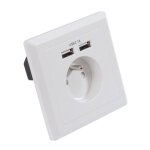 Prise encastrable 16a t + 2 chargeurs usb